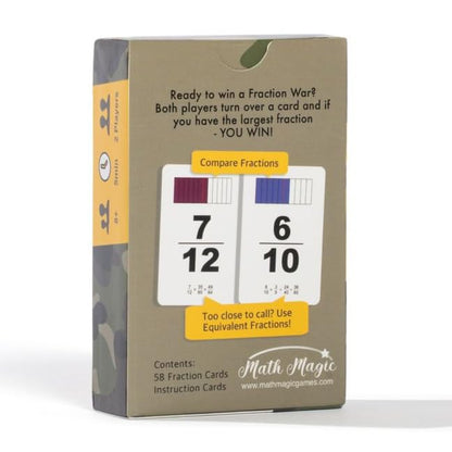 Fraction War Fun Math Game to Learn, Compare and Simplify Fractions for 2nd to 5th Grade (1 Pack) - Standard Edition