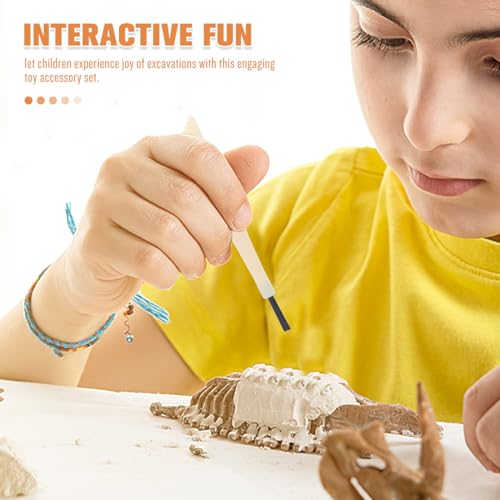 BESPORTBLE Kids Digging Tools 3.54in Lightweight Dual-Ended Brush and Chisel Excavation Kit for Kids Ages 4-8 Stem Science Archaeology Learning Toy for Dinosaur Digging and Practical Skills