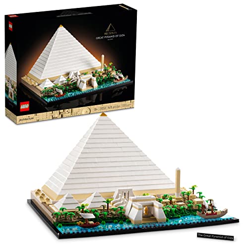 LEGO Architecture Great Pyramid of Giza Set 21058, Home Décor Model Building Kit, Creative DIY Activity, Famous Landmarks Collection - color: Green