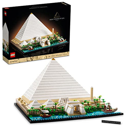 LEGO Architecture Great Pyramid of Giza Set 21058, Home Décor Model Building Kit, Creative DIY Activity, Famous Landmarks Collection - color: Green