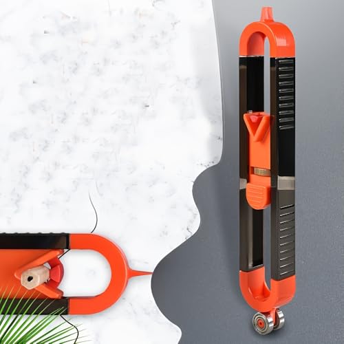 1pc Precision Woodworking Tool Set with Locking Mechanism - Adjustable Irregular Curve & Contour Marking Ruler (Orange Black) - color: Orange Black