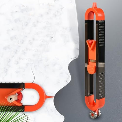 1pc Precision Woodworking Tool Set with Locking Mechanism - Adjustable Irregular Curve & Contour Marking Ruler (Orange Black) - color: Orange Black