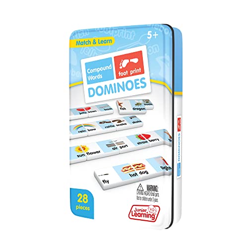 Junior Learning Compound Words Dominoes - 28 Piece Educational Game Set