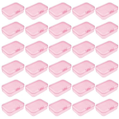 Goodma Mini Rectangular Plastic Storage Boxes, Pink, 2.6x1.8x0.8in - color: Pink, size: 65 x 45 x 20 mm