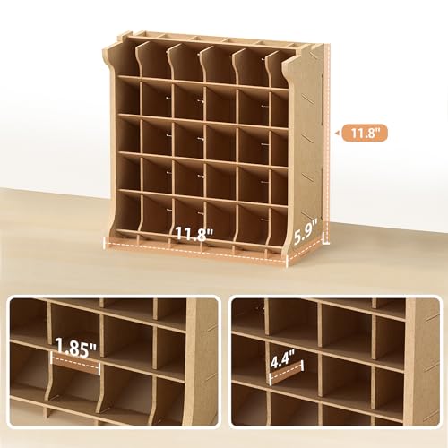 Paint Rack Organizer for 30 Bottles, Craft Supplies Storage, MDF Material, Tools Storage Suitable for Tamiya Paints, Miniature Model Paint Set GK9 - size: 30 Holes Paints