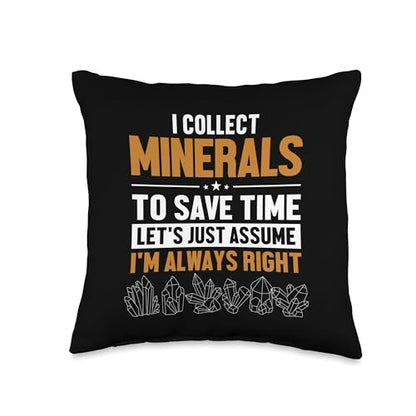 Best Rocks And Minerals Guide Kit Collection Gifts Let's Assume I'm Right Geologist Mineral Collector Throw Pillow, 16x16, Multicolor - size: 16x16