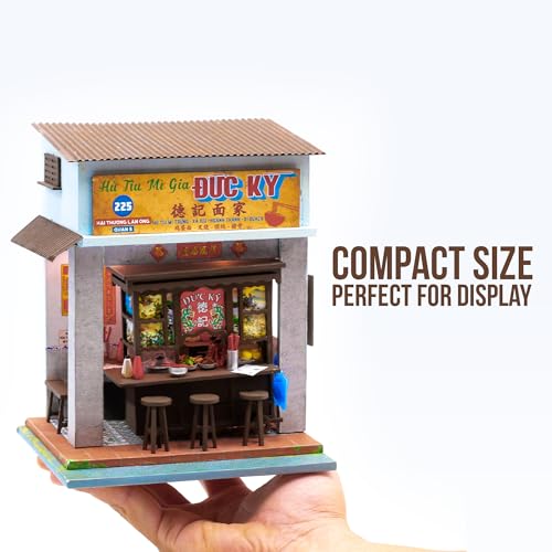 Vietnam DIY Miniature Kit - Asian Noodle House - Tiny Diorama Building Kits, Craft Hobby Gifts for Teens and Adults