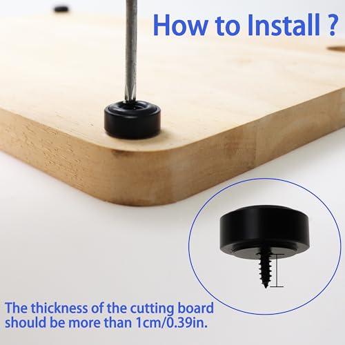 Pallet Metal Feet with Screws, 13/16" W x 3/8" H Butcher Block Non Slip Pads for Wood, Bamboo Cutting Board (Set of 8), Black - color: Black, size: 0.77 x 0.37 Inch