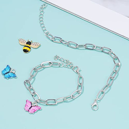 tiggell 20Pcs Chain Bracelets Kit, Alloy Link with Lobster Clasps - color: Silver