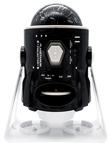 LEXiBOOK NLJ181i1 Speaking 2-in-1 Planetarium Projector, 24 Images to Discover Space, 2 Constellation Domes, STEM, Black/White - style: NLJ181i1