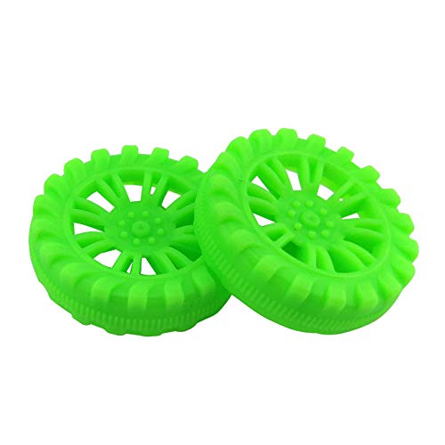 EUDAX 30mmx8mm Plastic Roll 2mm Dia Shaft Toys Wheel and 2mmx100mm STEM Shaft Round Rod Axles for DIY Toy RC Car Truck Boat Helicopter Model Part (Green, 100pcs) - color: Green, size: 100pcs
