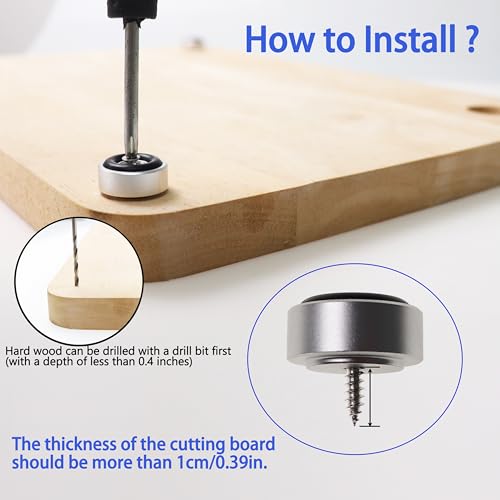 Pallet Metal Feet with Screws, 0.8 x 0.36 Inch Butcher Block Non Slip Pads for Wood, Bamboo Cutting Board (Set of 4),Silver - color: Silver, size: 0.8 x 0.36 Inch