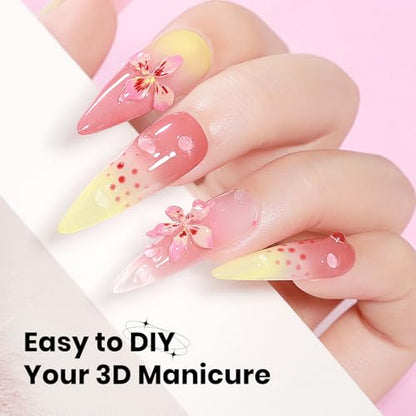 Sculpting Gel for Nail Art, 2PCS Non-Sticky 3D Gel Molding Nails - color: Clear&Pink