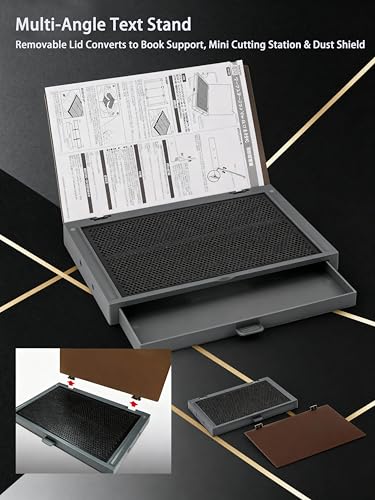 Model Workbench & Model Workstation for Gundam – All-Metal Perforated Top, Double-Sided PVC Cutting Mat, Removable Parts Tray & Text Stand – Compact Tool Bench for Gundam Building & Hobby Assembly