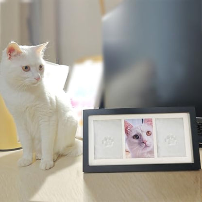 Paw Print Impression Kit for Dogs and Cats, 2 Clay, Large Ink Pad, Pet Memorial Keepsake, DIY Memorial Gift for Pet Owners, Black