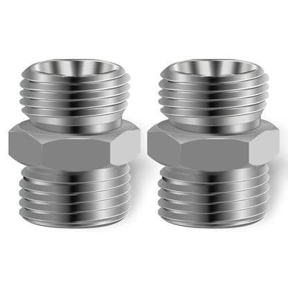 2pcs M26 to M26 Carbon Stee Fittings Adapters for Mini Excavator Adapting, Reducing Or Enlarging Connect Such Air Pipe, Fuel Pipe, Water Pipe, Etc Full Port Straight Pipe Fitting Connector - size: M26-M26