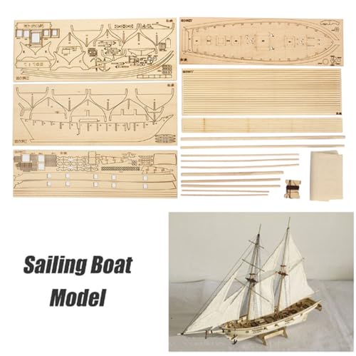 Avtytsda 1/100 Scale DIY Hobby Wooden Ship Science Equipmen Assembly Model Boat Kits Sailing Boat Kit Ship Craft Laser-Cut Model Kits to Build - size: 1/100