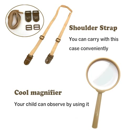 Bug Catcher Kit for Kids, 16 Pcs Kids Bug Catching Kits, Outdoor Nature Explorer Kit, Science Educational Kits with Tweezers, Magnifying Glass for Boys Girls(Gold)