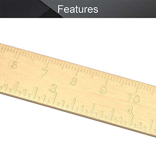 Utoolmart Brass Straight Ruler, 15cm / 5.9-inch Double-Sided Scale Ruler, Measuring Tool for Engineering Office Architect and Drawing 1 Pcs - size: 15cm red copper