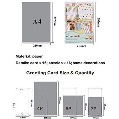 Huralona Greeting Card Making Supplies Envelope Kit Gift Anniversary Craft - color: Green