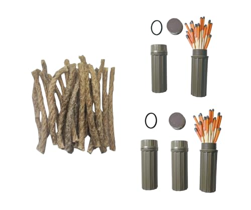 eGreen 20-100 Windproof Stormproof Matches Waterproof Cases & Rope Options - style: 5 X Matches + 20 Ropes