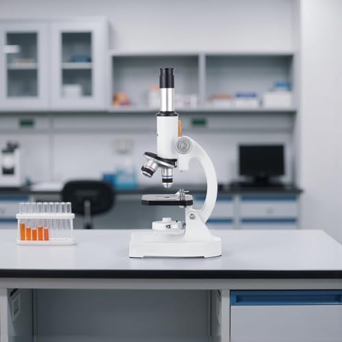 VEVOR Microscope for Kids Adults, 40X-2000X Professional Compound Microscope Mobile Phone Adapter with LED Light, for Laboratory, School, Home, Education - style: A