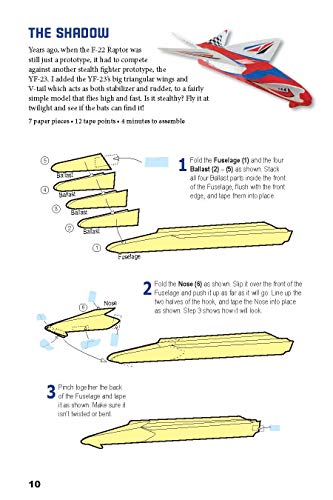 Instant Paper Airplanes Kit: 12 Pop-out Airplanes You Tape Together and Fly in Minutes! [12 precut pop-out airplanes; slingshot launcher, tape & full-color book]