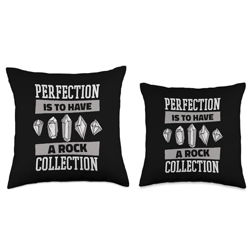 Best Rocks And Minerals Guide Kit Collection Gifts Perfection is to Have A Rock Collection Mineral Collector Throw Pillow, 18x18, Multicolor - size: 18x18