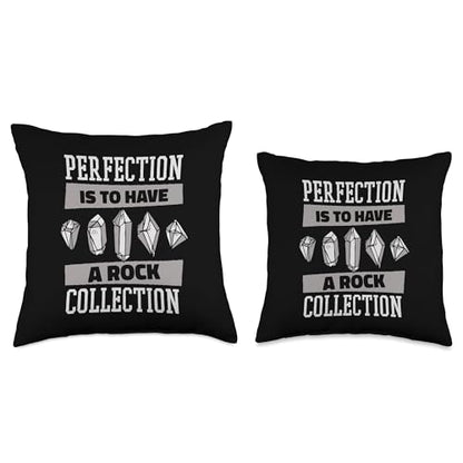 Best Rocks And Minerals Guide Kit Collection Gifts Perfection is to Have A Rock Collection Mineral Collector Throw Pillow, 18x18, Multicolor - size: 18x18