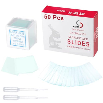 Microscope Slides Clear Glass 50 Pcs Blank Microscope Slides Ground Edges - style: Microscope Slides Set