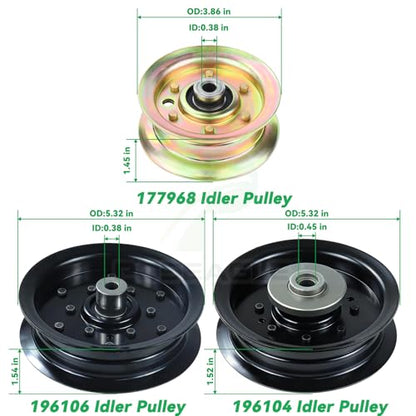 532196106 Idler Pulley with 532196104 Pulley 532177968 Pulley - size: 1x196106+1x196104+1x177968