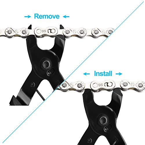 Bike Chain Repair Tool Kit with Link Pliers, Chain Breaker Splitter and 6 Pairs Missing Links for Shimano, SRAM and KMC Compatible 7-11 Speed and Single Speed Bicycle Chains
