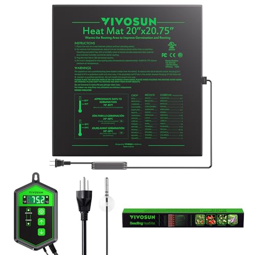 VIVOSUN 20" x 20.75" Seedling Heat Mat and Digital Thermostat Combo Set - size: 20"x20.75"