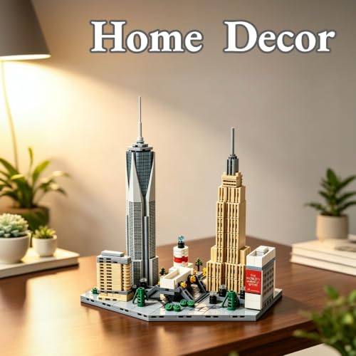 Architecture New York Skyline Building Set 3D Collection Model, Iconic Empire State Building Model Home Office Décor, Unique Collectible Gift for Adults Travel or Architecture Enthusiasts - style: New York Skyline