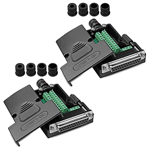 2PCS DB25 Solderless RS232 Serial to 25 pin Terminal Female Adapter - style: 2PCS Female