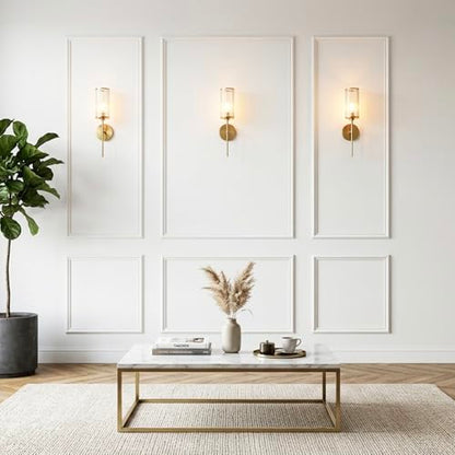 Teabelle Pre-Cut Wall Molding Kit, 6 Pcs Wainscoting Panels - color: White-01