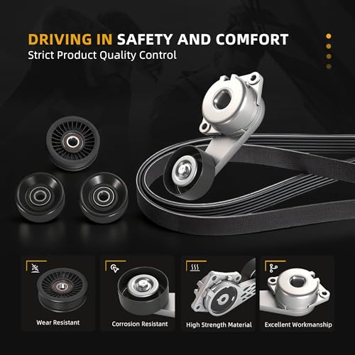 Belt Tensioner Serpentine Belt Idler Pulley Kit #38274 305263 - size: for F150/F250/F350/Expedition 2007-2008