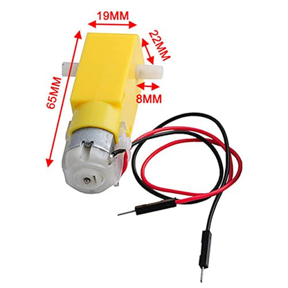 TT Motor with Leads DC 3-6V Gearbox Motor 1:48 200RPM Tire Wheel for Arduino Smart Car 2Pin Male Connector Wire (4, 4motor+4wheel) - size: 4motor+4wheel