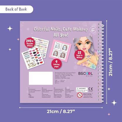 BSCOOL Nails and Makeup Coloring Book for Girls 2 Pack. Sticker Book - color: 2 PCS - Nails and Make Up