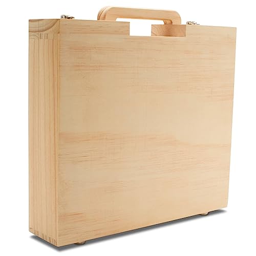 Woodpeckers Wood Craft Suitcase 13-1/8 x 14 inch, Pack of 1 Unfinished Wooden Boxes for Crafts, Travel Memory Boxes for Keepsakes - size: 13-1/8"
