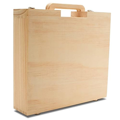 Woodpeckers Wood Craft Suitcase 13-1/8 x 14 inch, Pack of 1 Unfinished Wooden Boxes for Crafts, Travel Memory Boxes for Keepsakes - size: 13-1/8"