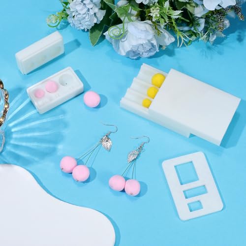 PH PandaHall Set of 2 Polymer Clay Beads Making Tool - 10mm 12mm 15mm Polymer Clay Bead Roller Maker and Bead Hole Maker Drilling Tool White Plastic Mold for Round Shape Beads Making DIY Craft - size: 10/12/15mm