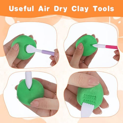22 Pcs Clays Tools Sculpting Air Dry Clay Tools, Double-Ended Tool Kit Plastic Clay Tool for Adult Set for DIY Pottery Shaping Dotting Modeling Molding Polymer Clays Craft Supplies Accessories