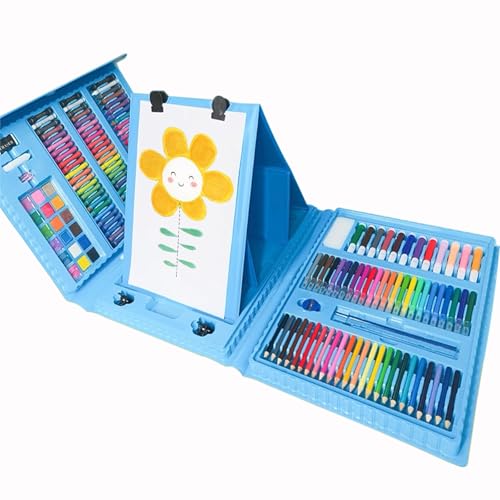 DLUCKY 208 PCS Art Supplies Drawing Art Kit Adults for Kids Art Set,Blue - color: BLUE