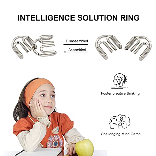 IQ Toys, Metal IQ Puzzle Set of 24, IQ Test Mind Game Toys Brain Teaser Metal Wire Puzzles Magic Trick Toy