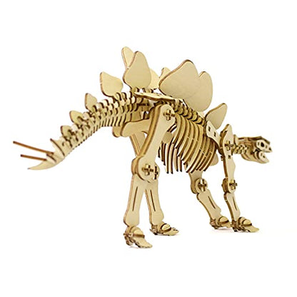 Stegosaurus Wooden Dinosaur 3D Puzzle - Fun DIY Wood Craft Kits - Ideal Gift for Birthdays and Party Favors - style: Stegosaurus