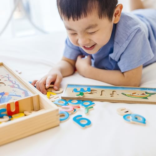 Melissa & Doug See & Spell Wooden Educational Language Learning Toy with Letters, Puzzle Boards Preschool Learning Activities, See & Spell Toys for Kids Ages 4+ (Pack of 6) - size: 13.9 x 9.2 x 1.75 (Pack of 6), style: English