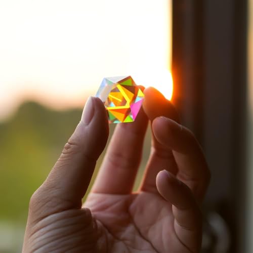 1'' Glass Prisms Colored Crystal Optical Prism Beam Splitter For Physics - style: 20mm Polyhedron prism