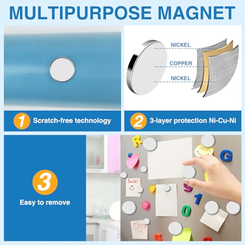 TRYMAG 330Pcs Small Magnets,5 Different Sizes Refrigerator Magnet - size: mix-330Pcs