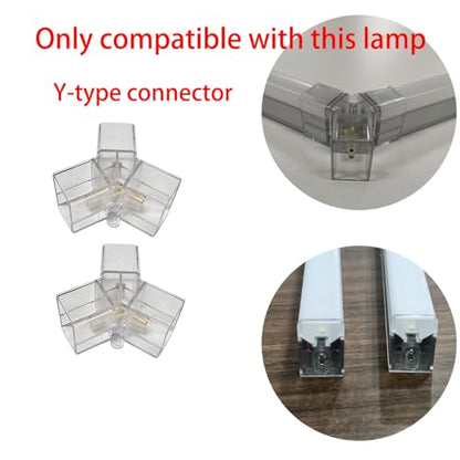 Hexagon LED Garage Light Accessories – 2 Pack Y Connectors, 3 Way 120° Splitter for Hexagon Honeycomb LED Lights, DIY Replacement/Spare Parts (Y Connector 2PCS) - size: Y Connector 2PCS